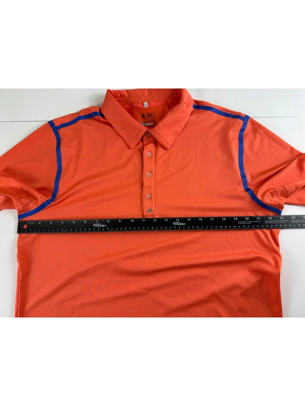 Adidas Golf Puremotion Men’s Large Salmon Blue Coolmax Performance Polo